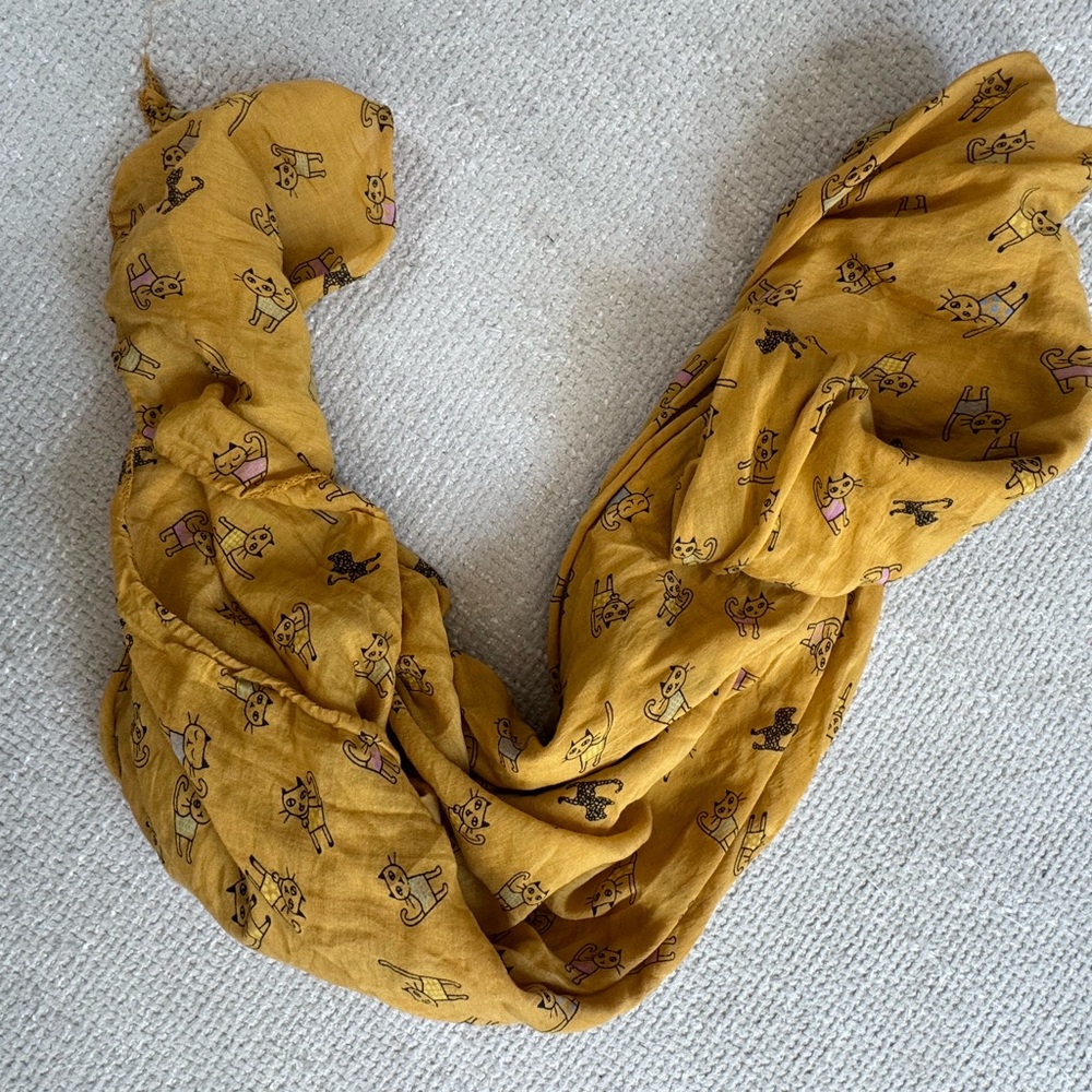 Mustard Yellow Printed Scarf